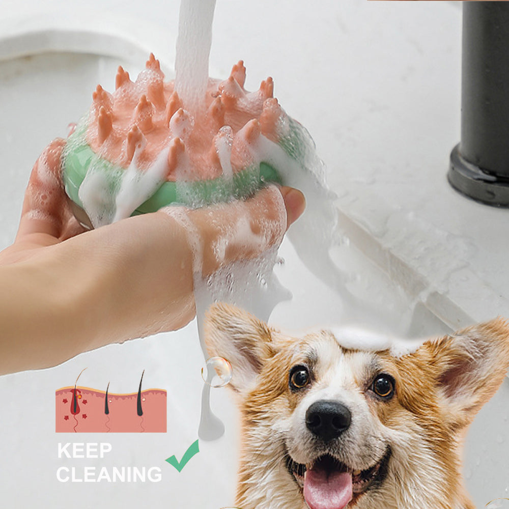 🐶 Cepillo de Baño Masajeador 2 en 1 para Mascotas TutiendaPreconstruida