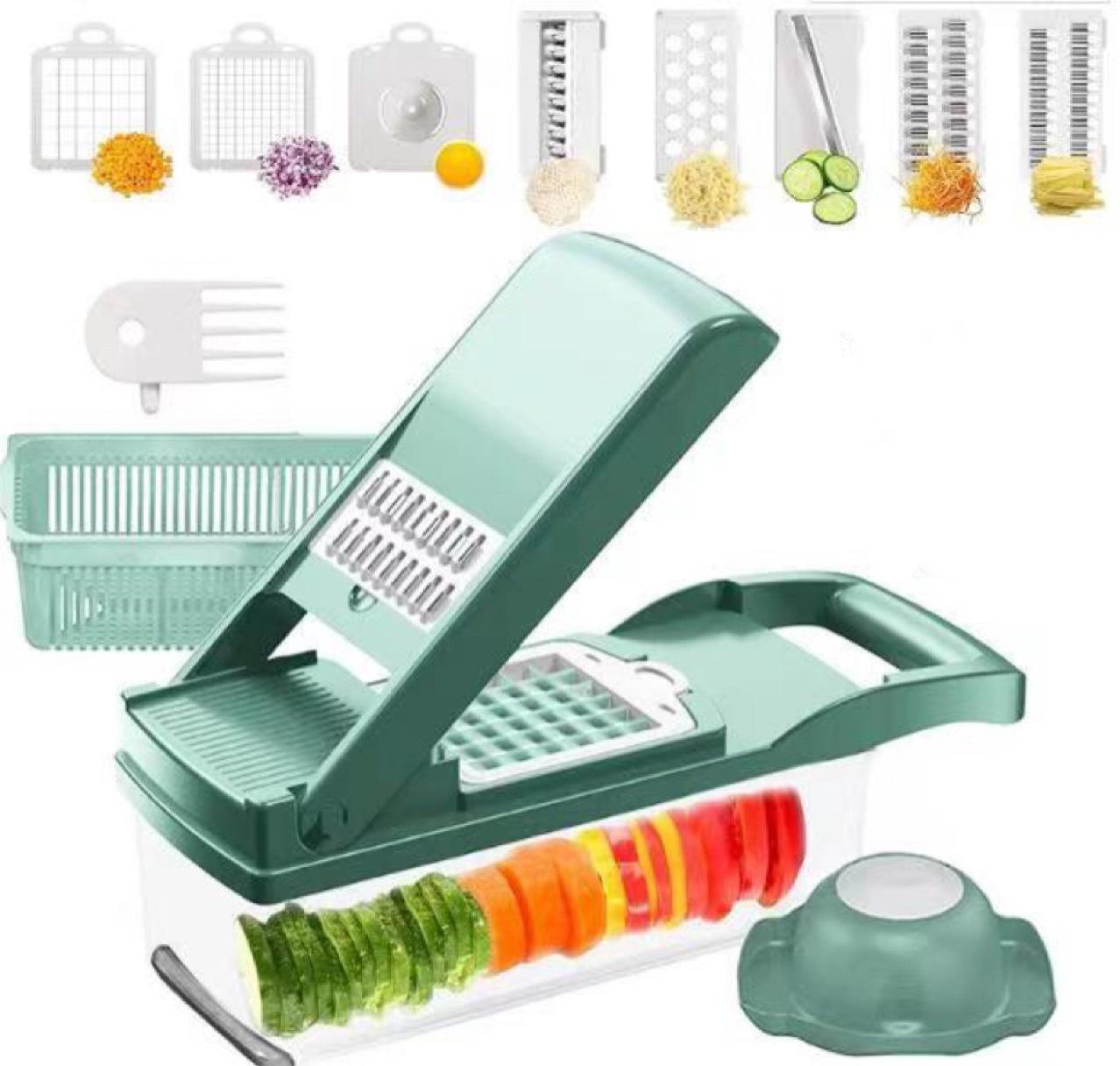 🥦 Cortador de Verduras Multiusos 12  Tipos de Corte en 1 TutiendaPreconstruida