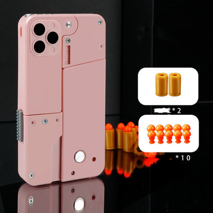 🔫 Juguete de Funda de iPhone con Lanza-Dardos de Goma Incorporado TutiendaPreconstruida