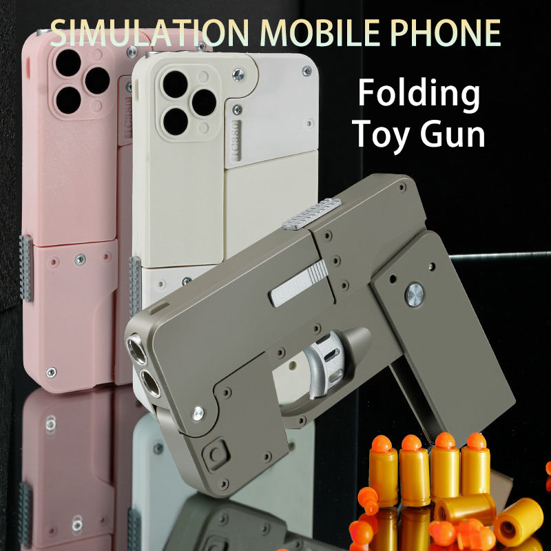 🔫 Juguete de Funda de iPhone con Lanza-Dardos de Goma Incorporado TutiendaPreconstruida