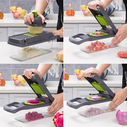 🥦 Cortador de Verduras Multiusos 12  Tipos de Corte en 1 TutiendaPreconstruida