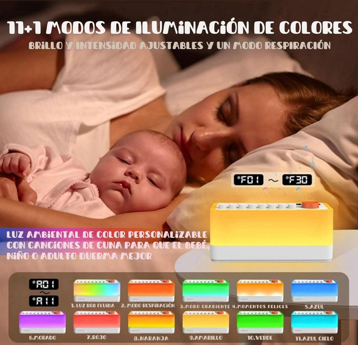 🎶 Maquina de Ruido blanco para Dormir como un Bebé TutiendaPreconstruida