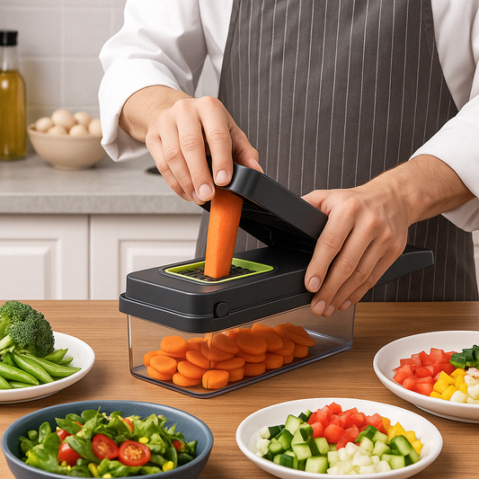 🥦 Cortador de Verduras Multiusos 12  Tipos de Corte en 1 TutiendaPreconstruida
