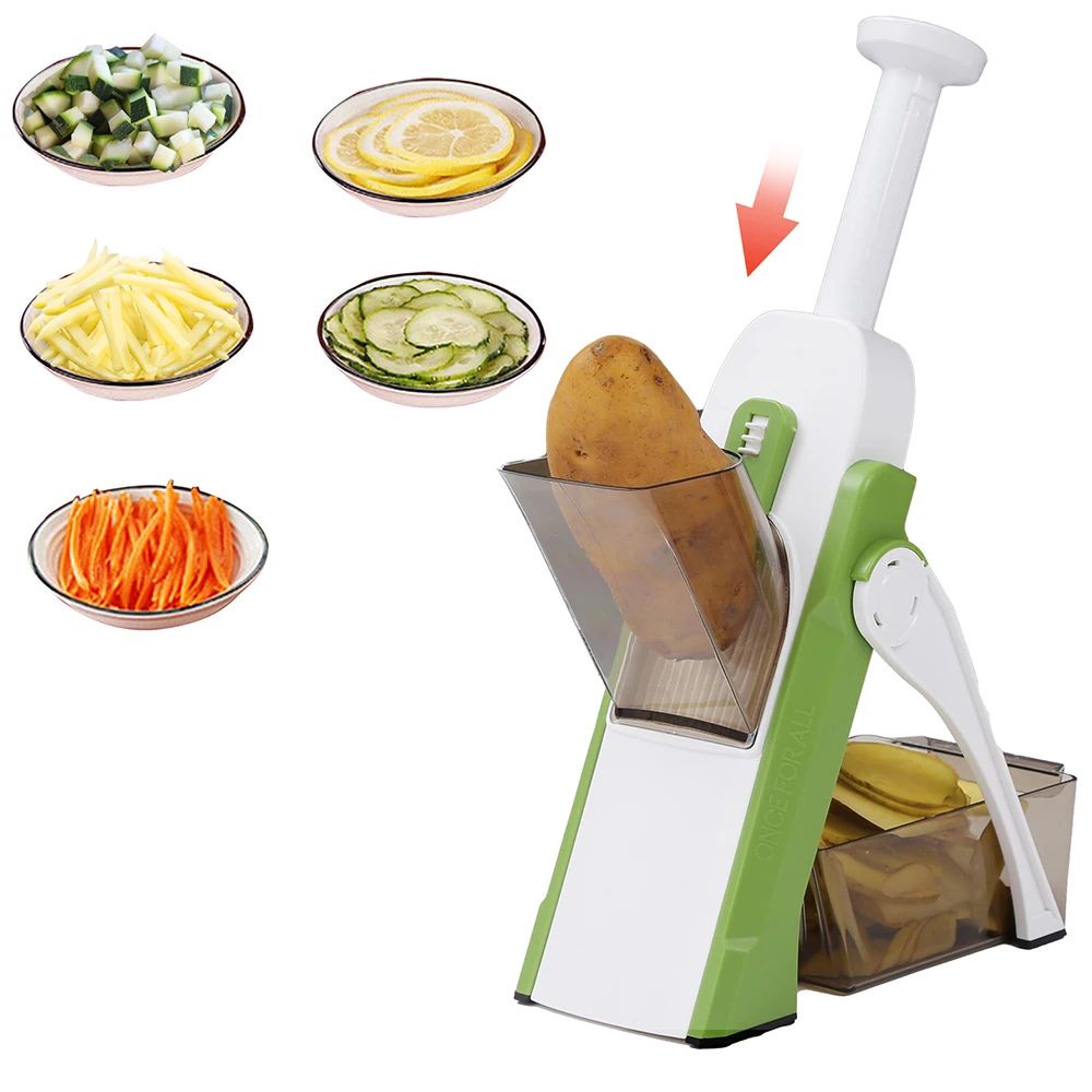 Cortador de Verdura Multifuncional Mandolina de Cocina Manual Dropea