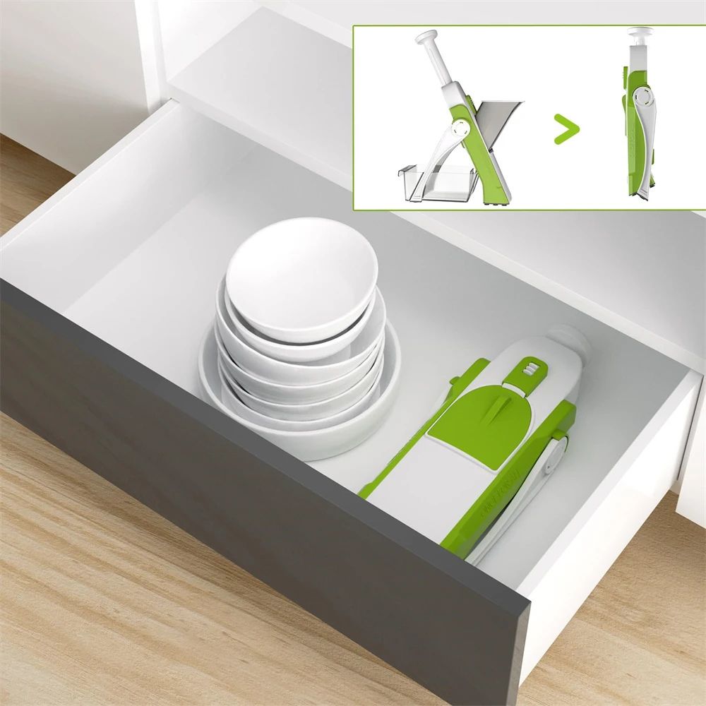 Cortador de Verdura Multifuncional Mandolina de Cocina Manual Dropea