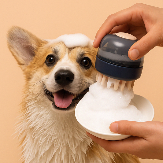 🐶 Cepillo de Baño Masajeador 2 en 1 para Mascotas TutiendaPreconstruida