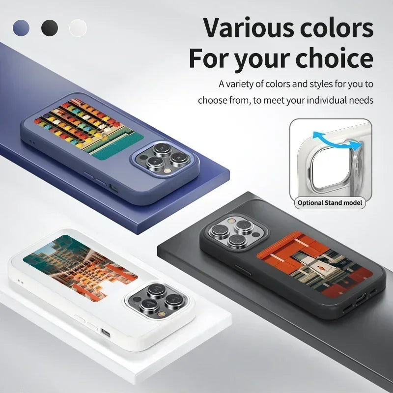 Funda de lujo para teléfono móvil con pantalla de tinta NFC Smart E, funda para Fundas Iphone 15 15Pro 15Pro Max, accesorios DIY ShopDeluxe | Sorpresas y Tendencias