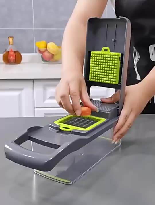 🥦 Cortador de Verduras Multiusos 12  Tipos de Corte en 1 TutiendaPreconstruida