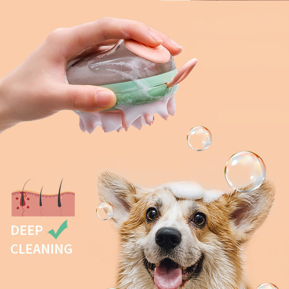 🐶 Cepillo de Baño Masajeador 2 en 1 para Mascotas TutiendaPreconstruida