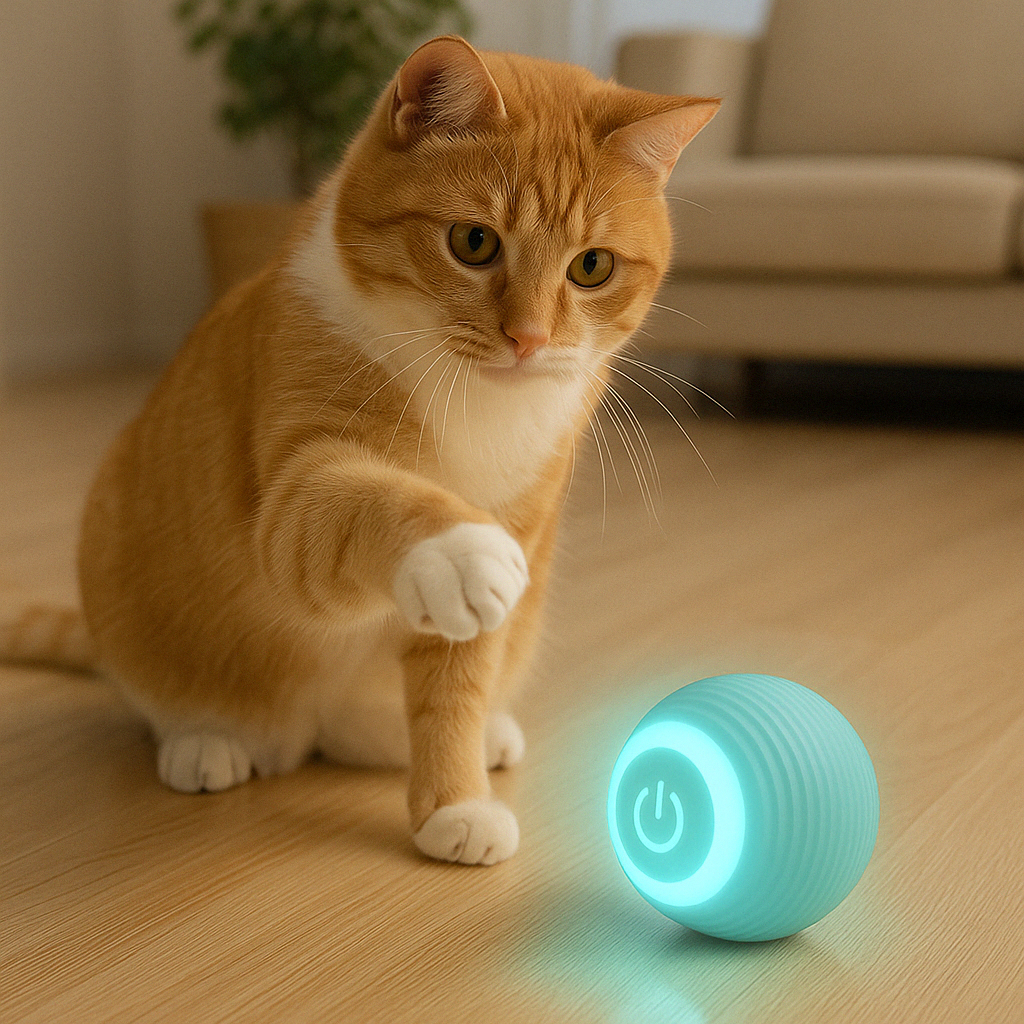 🥎 Pelota para Gatos con Movimiento Inteligente TutiendaPreconstruida