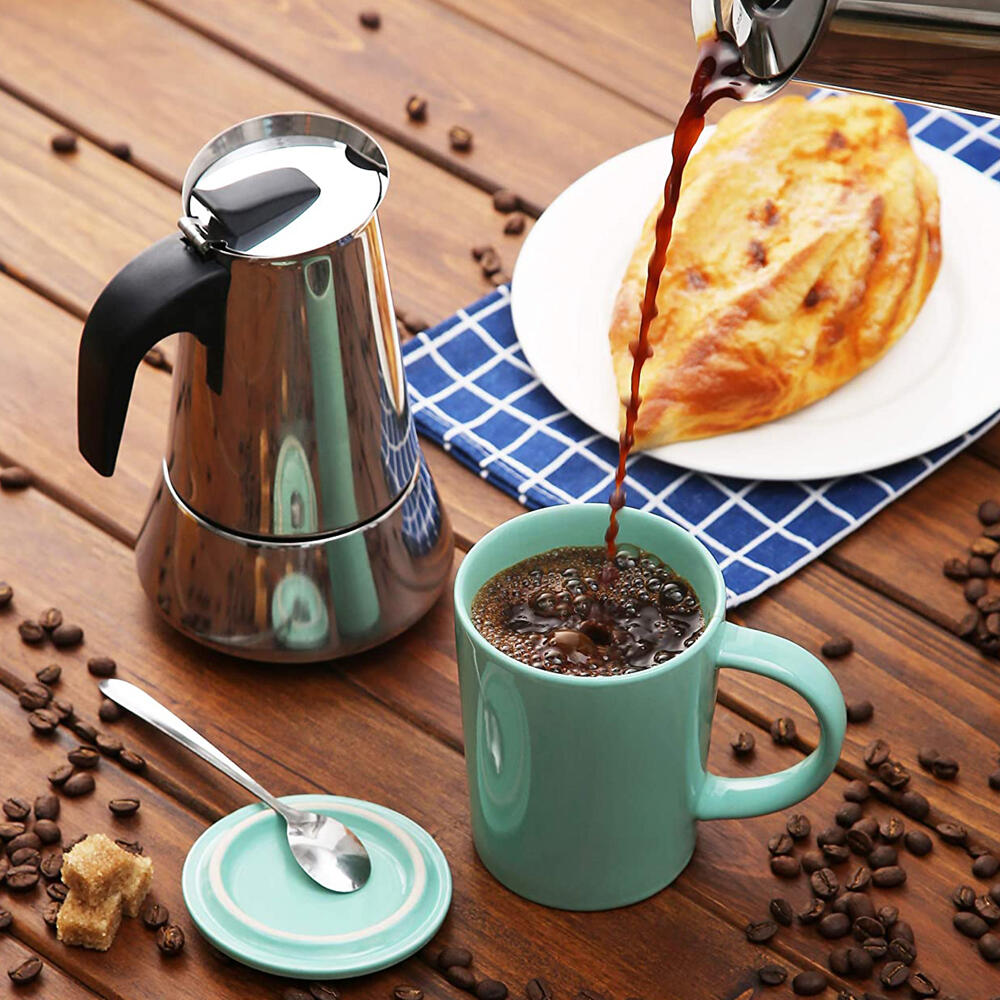Cafetera Italiana De Acero Inoxidable 12 Tazas Inducción Dropea