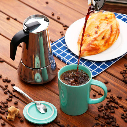 Cafetera Italiana De Acero Inoxidable 12 Tazas Inducción Dropea