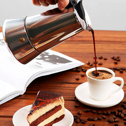 Cafetera Italiana De Acero Inoxidable 12 Tazas Inducción Dropea