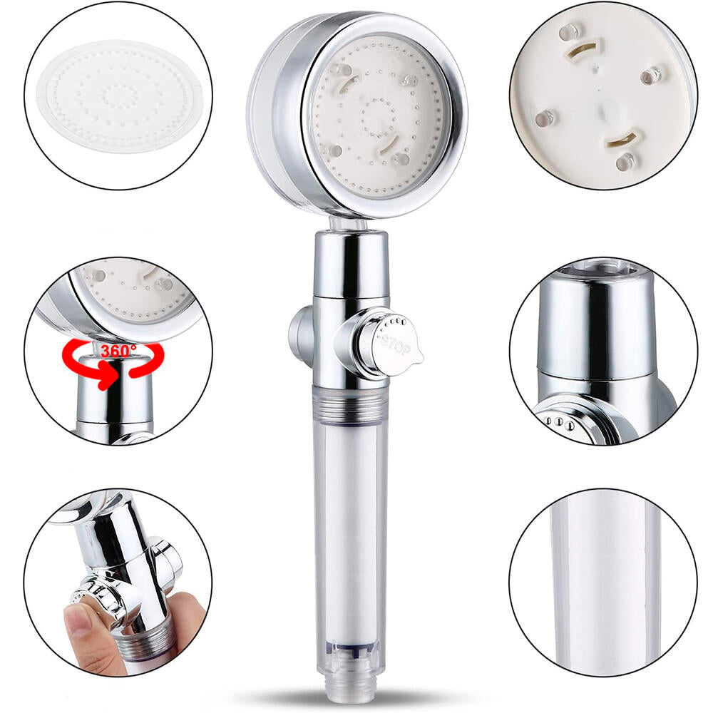 Pack Cabezal de Ducha Con Luz Led & Set Cepillo Peine Desenredador Pelo Dropea