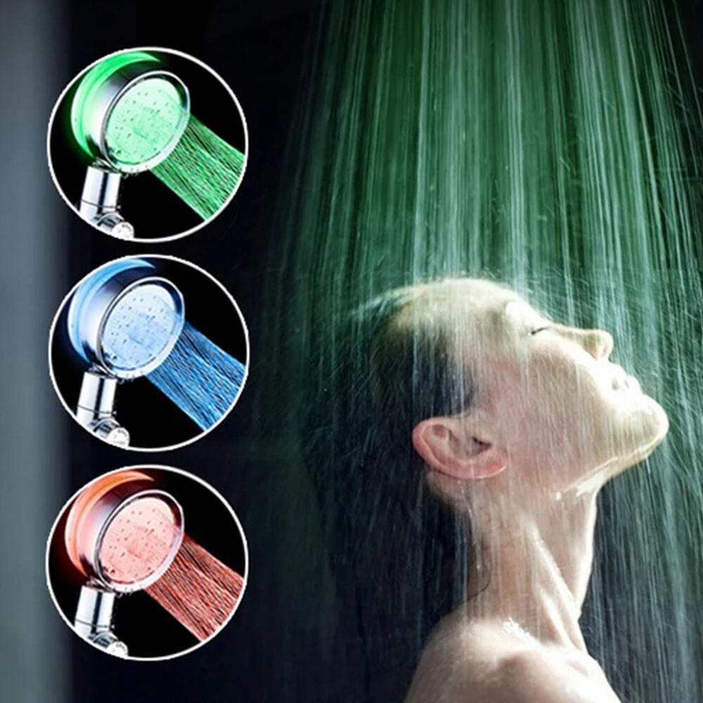 Pack Cabezal de Ducha Con Luz Led & Set Cepillo Peine Desenredador Pelo Dropea